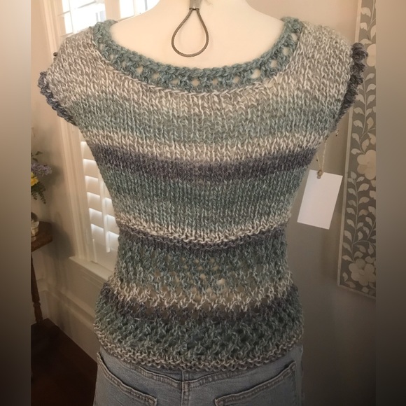 Original Design Hand Knit Sweater Vest or Tank in Subtle Multi Color Str… - Picture 2 of 5